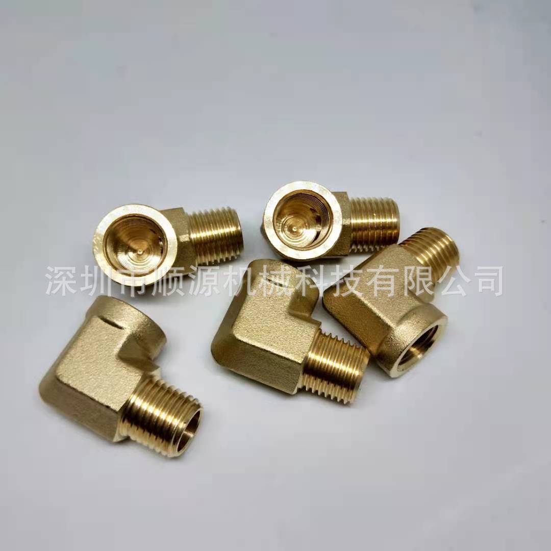 1/8NPT内外牙黄铜方块直角弯头 铜内外丝直角接头90度铜弯头