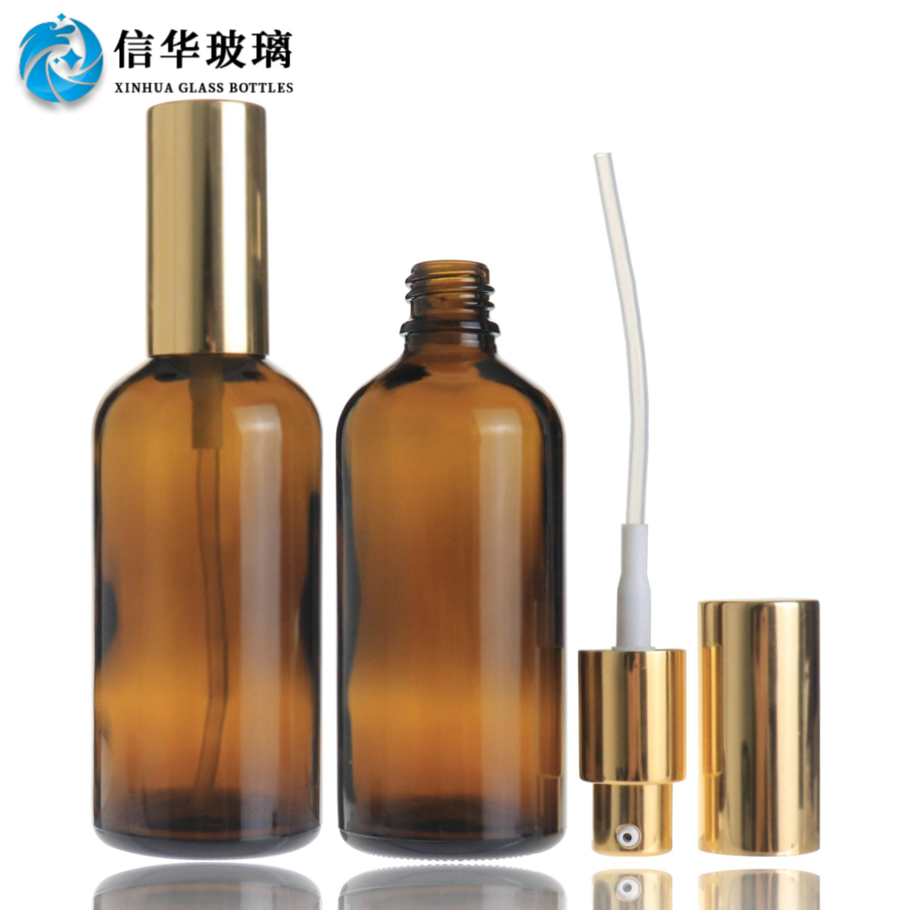 厂家供应100ml茶色精油瓶 玻璃喷雾瓶 滴管瓶 分装瓶调配瓶可磨砂