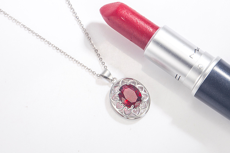 Glam Geometric Copper Plating Artificial Gemstones Pendant Necklace