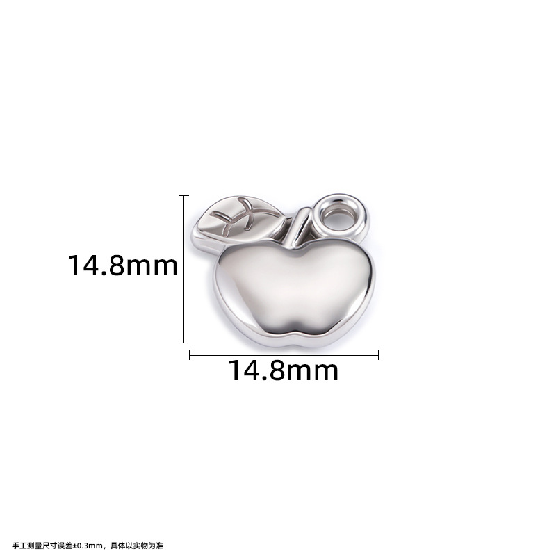 Apple, steel pendant, 14.8mm
