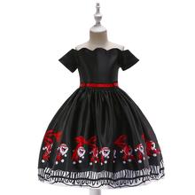 2023新款兒童禮服聖誕節服裝女童印花連衣公主裙子亞馬遜ebay貨源
