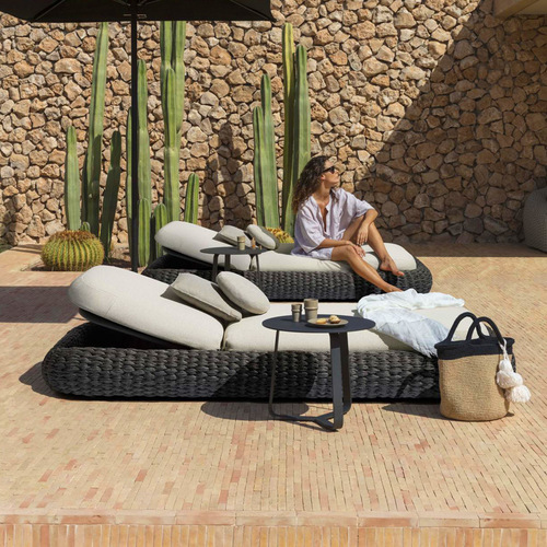 Nordic Outdoor Casual Woven Lounge Bed, Sun-Resistant Courtyard Furniture for Nordic Garden B&B, Waterproof Outdoor Hammock Chair