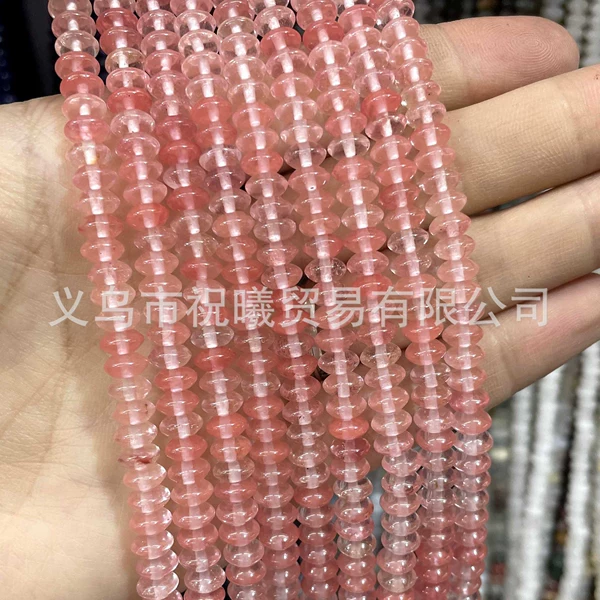 Red crystal disc bead