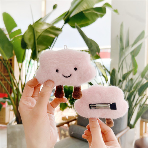 Creative cute white cloud doll pendant cloud plush doll cartoon bag pendant plush hairpin brooch wholesale