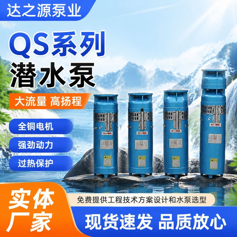 Qs Submersible Pump Landscape Fountain Pump High Lift 380V Large Flow Water Pump for Agricultural Irrigation Well