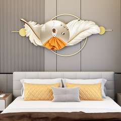 2023 New Model Bedside Decorative Painting 3D Internet Celebrity Feather Wall Hanging, Entrance Restaurant Wall Decor Crystal Porcelain Painting Set