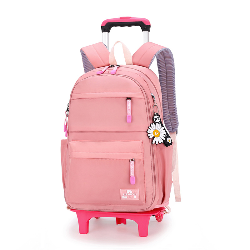 Entrega de una pieza primaria y secundaria estudiante de la escuela carretilla mochila moda fresca escalera de seis ruedas al por mayor impresión de la mochila