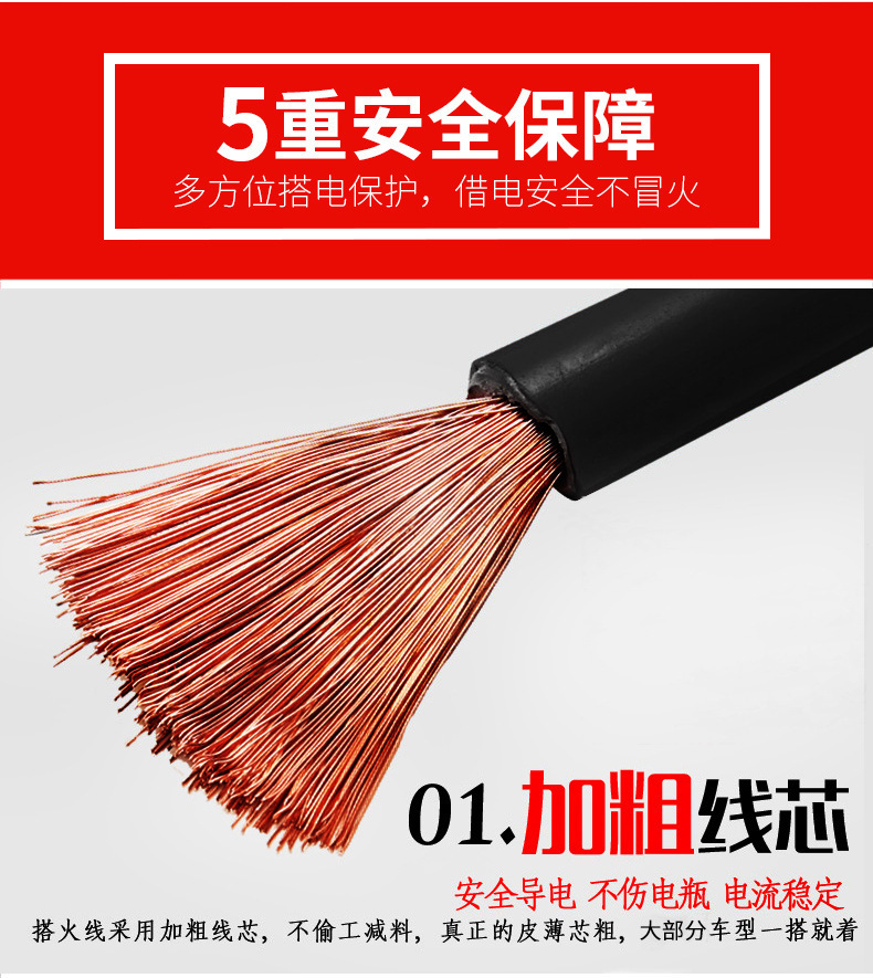 Car Battery Connection Rescue Jumper Cables Off-Road Vehicle Sedan Universal Antifreeze 4.1m a Thickened Pp Bag