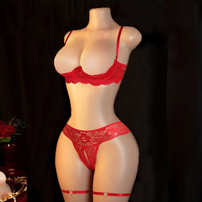 제조업체 도매 해외판매 섹시 여성 브라 팬티 레이스 세트(다리고리, 목고리 포함) 해외 수출 인기 상품 에로틱 속옷