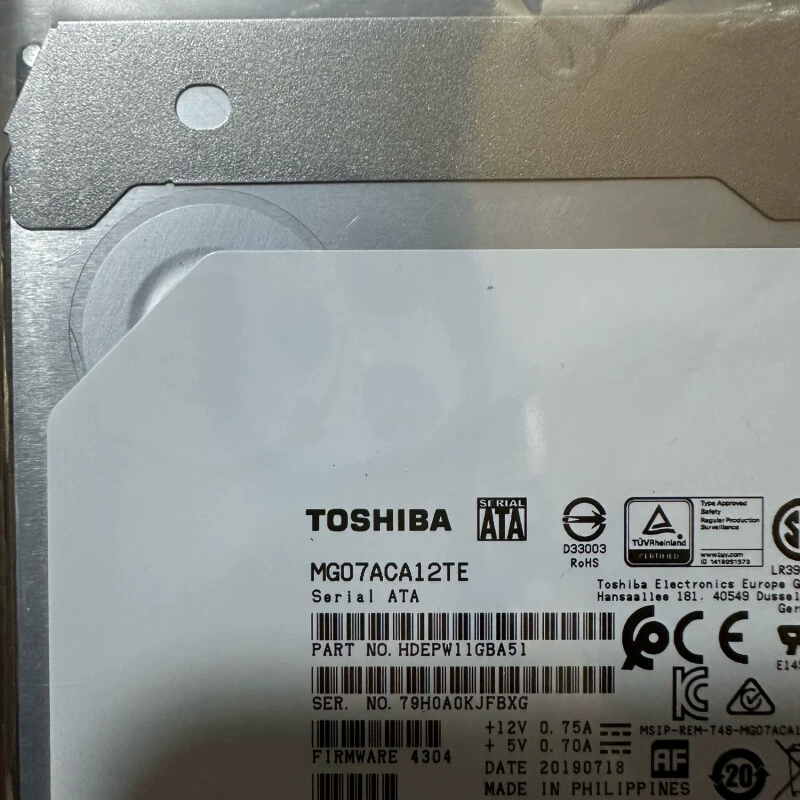 Новый оригинал 12T жесткий диск MG07ACA12TE корпоративного класса 12TB мониторинг механический диск