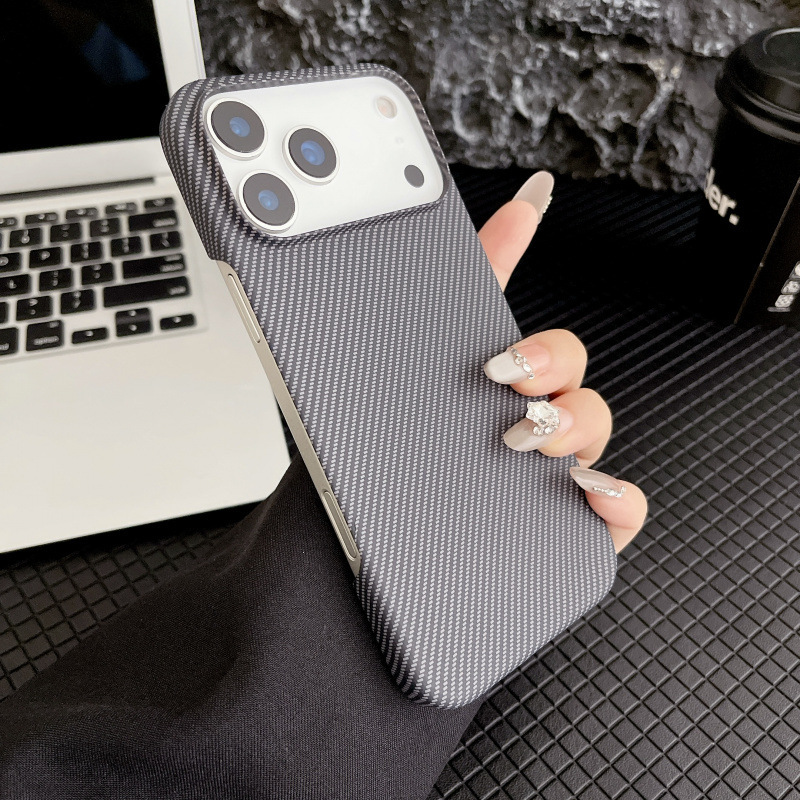 Suitable for Apple 17 Mobile Phone Case Iphone17Promax Half-Pack Carbon Fiber Pattern Large Hole Protective Cover 17Air Light Suitable for Apple 17 Mobile Phone Case Iphone17Promax Half-Pack Carbon Fiber Pattern Large Hole Protective Cover 17Air Light