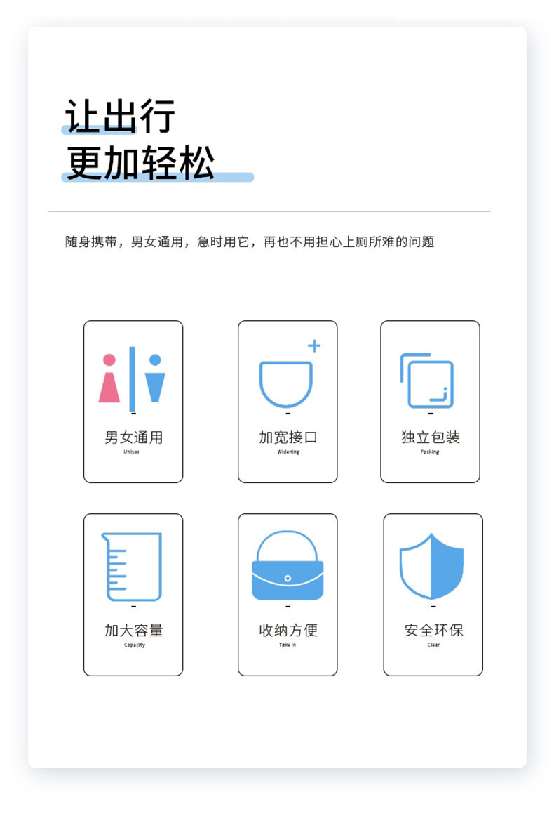 Shh Baby Car Emergency Urinal Bag Portable Travel Disposable Urinal for Men and Women