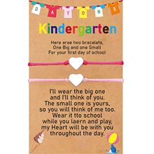 幼儿园爱心手绳First day kindergarten礼物手链彩绳爱心手绳套装