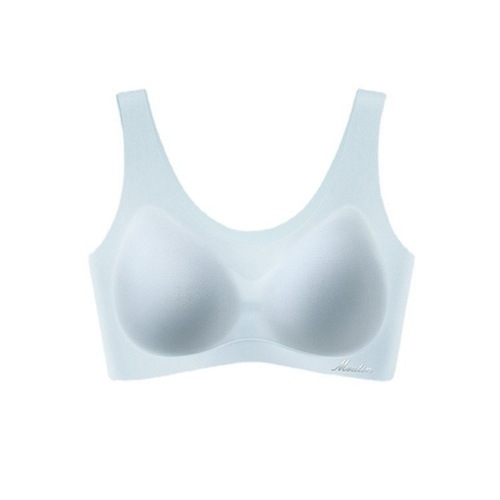 Meiya very thin silk cool fixed cup underwear for women with big breasts and small back breathable mesh ice silk bra