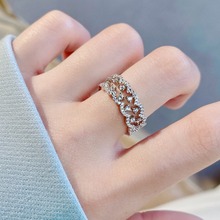 轻奢蕾丝戒指女高级感小众设计叠戴排钻副戒食指排戒简约气质仙气