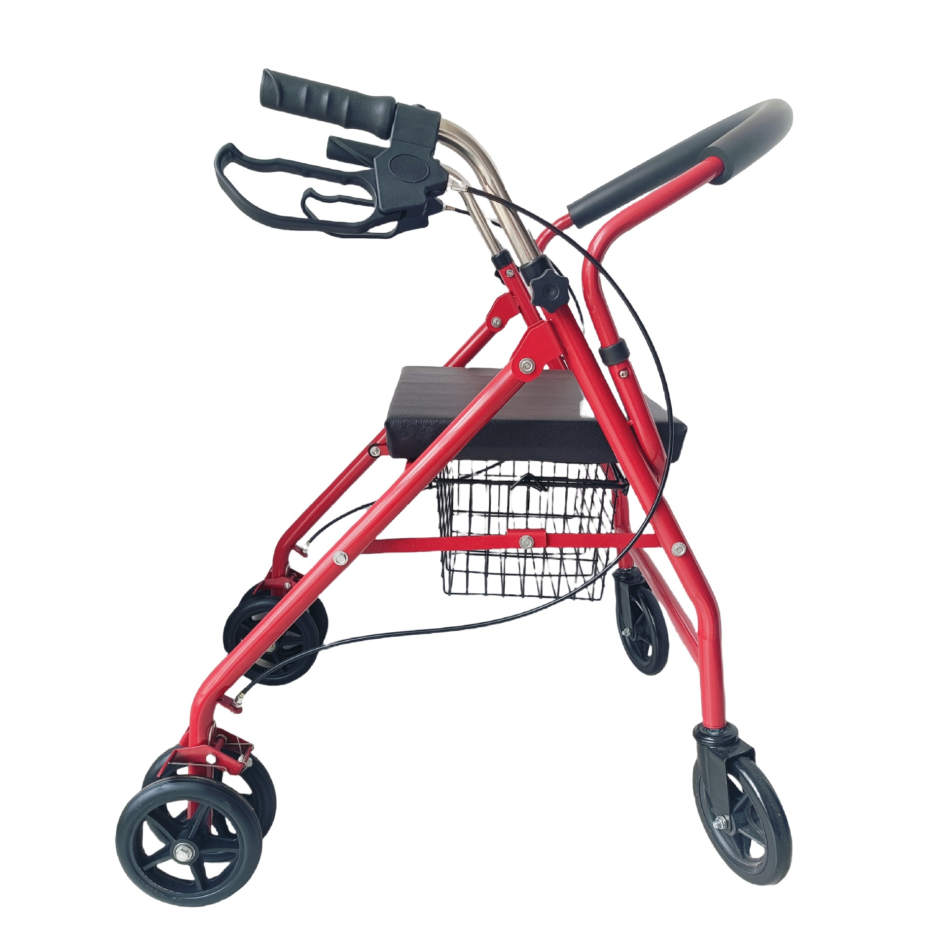 Carrito de compras plegable con asiento, ligero y fácil de empujar, uso para adultos mayores