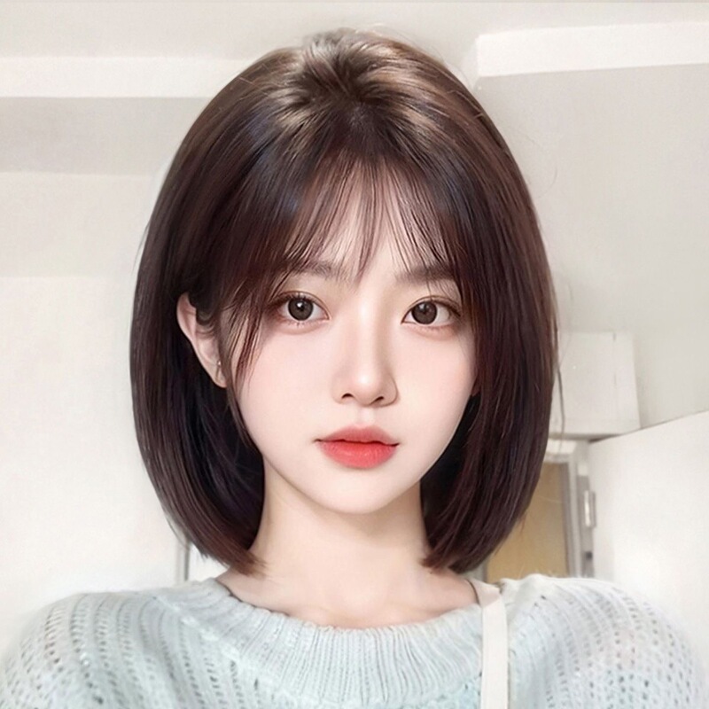Kony Wig for Women, Full Head Cover, Ultra-Thin, Breathable, Fluffy, Invisible, Natural-Looking, Age-Reducing Short Bob Wig