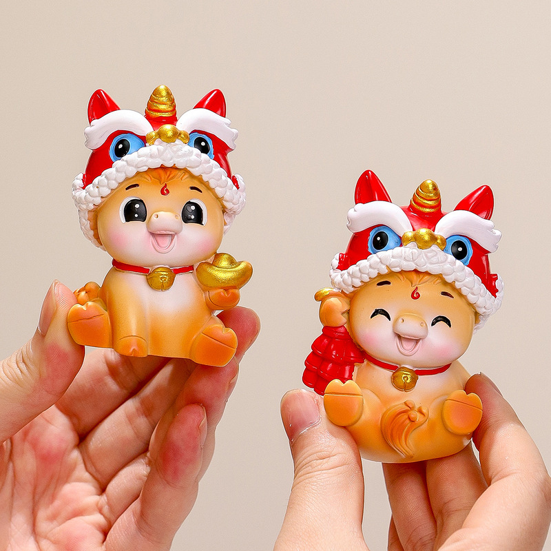 国潮醒狮小马新年摆件福满生肖马年吉祥物春节礼品创意年会伴手礼|undefined