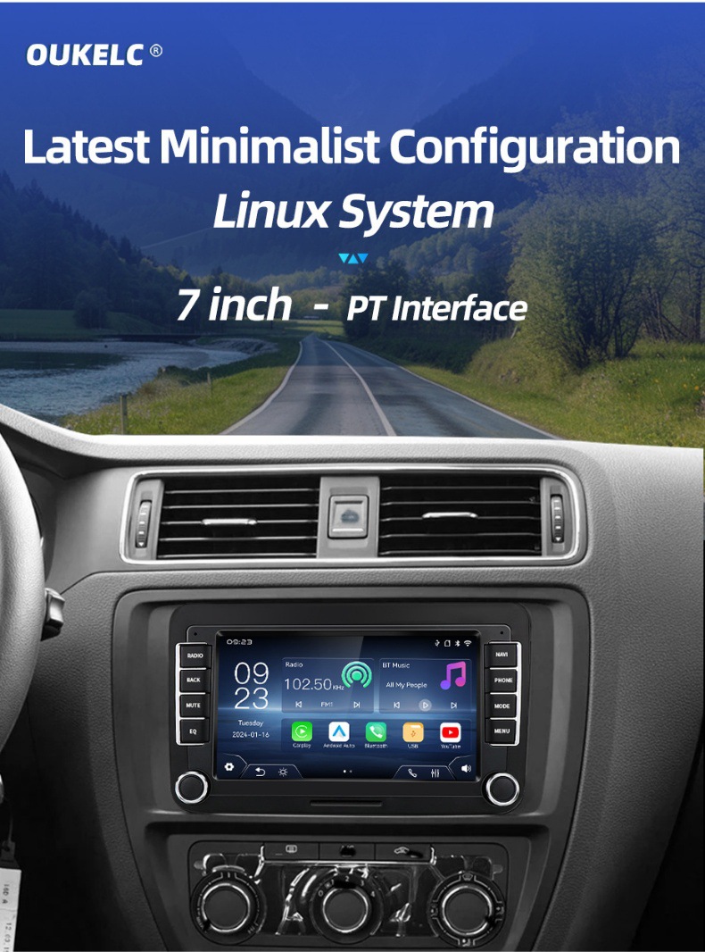 7inch Suitable for Volkswagen Jetta Passat Golf Beetle Car Central Control Large Screen Navigation Player