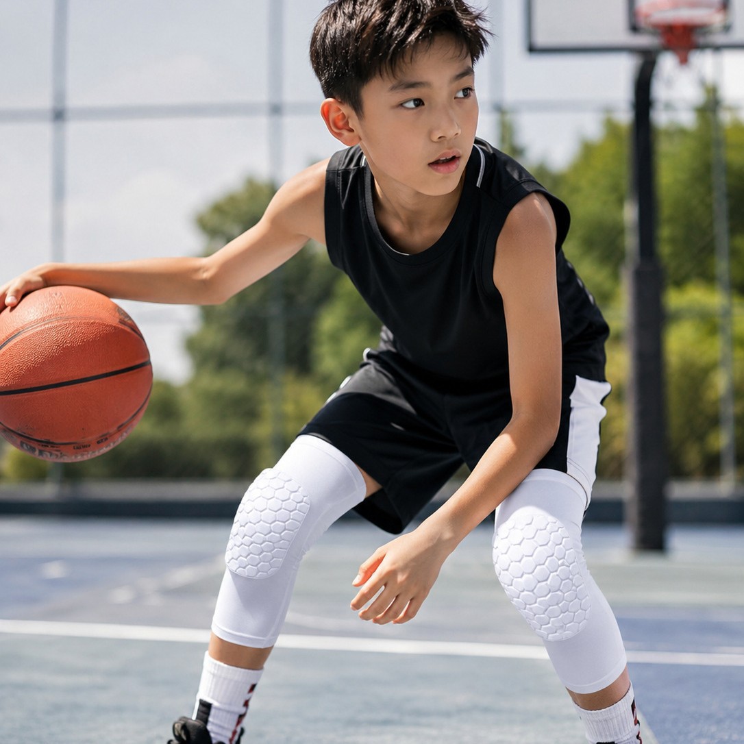 Factory In-Stock Children's Sports Honeycomb Knee Pads, Thin and Breathable, Football Sports Honeycomb Anti-Collision Knee Pads for Men and Women, Summer Knee Pads