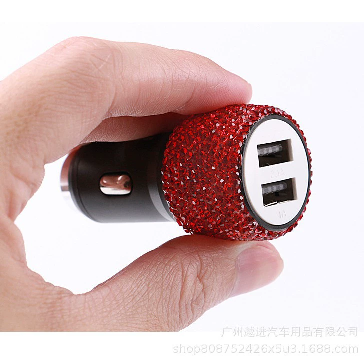 Автомобильный молоток с алмазным покрытием, двойное USB-зарядное устройство, сверло, автомобильная прикуриватель и USB-зарядка с декоративными кристаллами