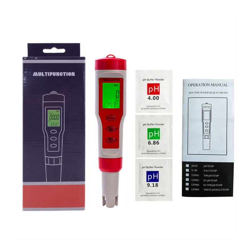 厂家四合一水质测试笔pH测试笔pH计tds值电导率温度亚马逊款