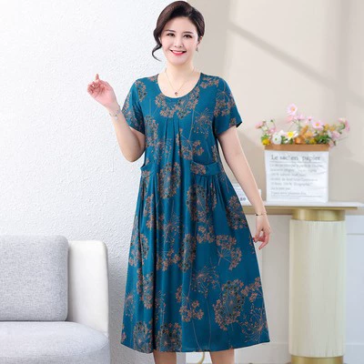 Летнее платье для мамы, юбка, для среднего возраста, большой размер