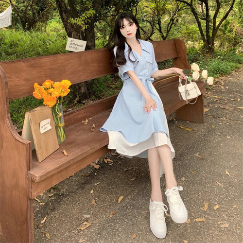 Vintage French V-neck Design Fitted Mini Dress with Unique Charm and Body Shaping Asymmetrical Dress