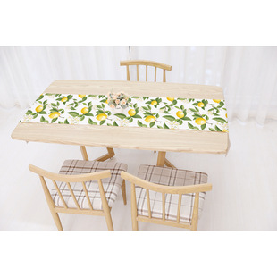 Linen Printed Table Runner Fresh Lemon Series Table Runner Modern Simple Coffee Table Shoe Cabinet Dust Cover Cloth Hot Sale