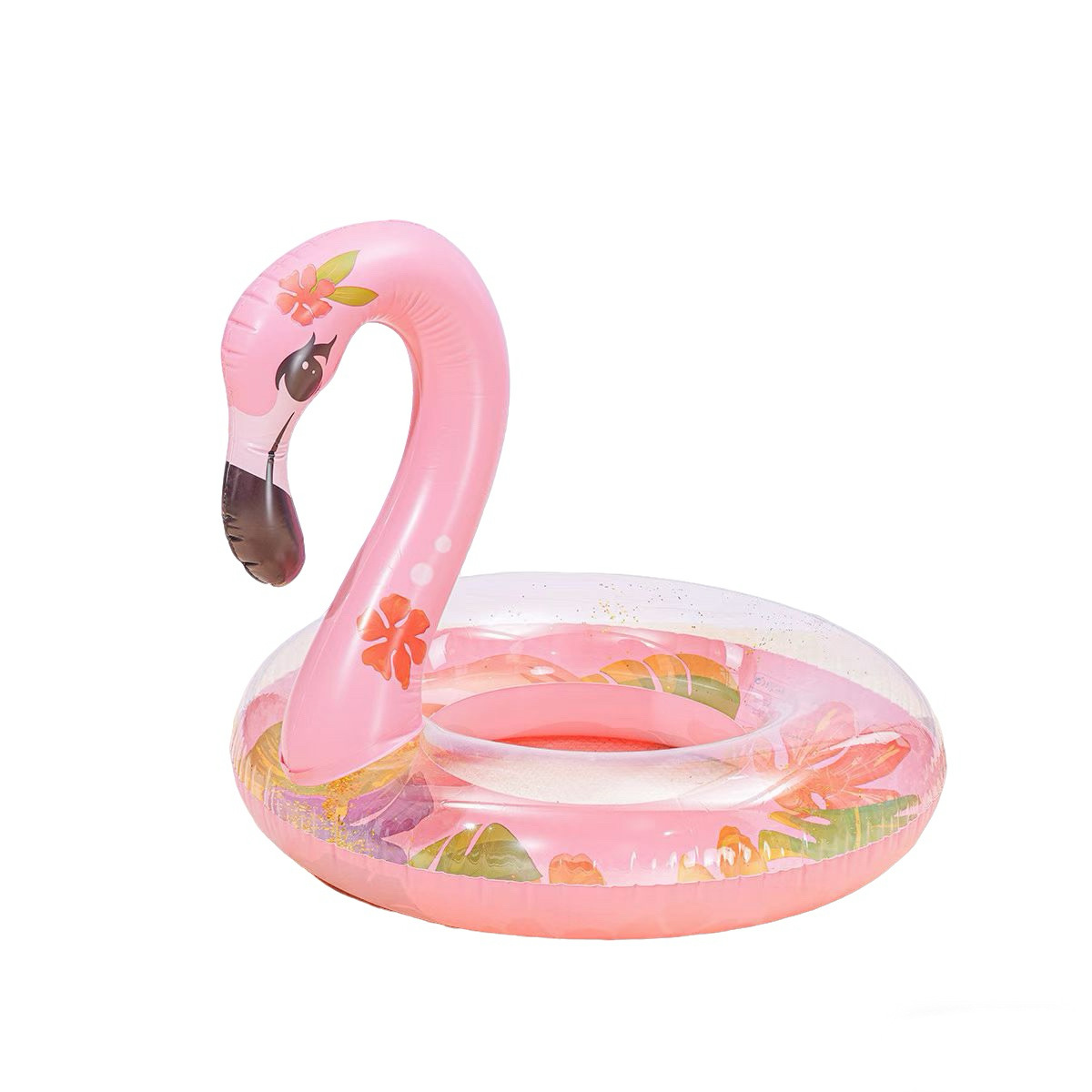 Inventario transfronterizo para aumentar el anillo de natación de flores flamencos con sequinilla, anillo de natación inflable para hombres y mujeres. image 6