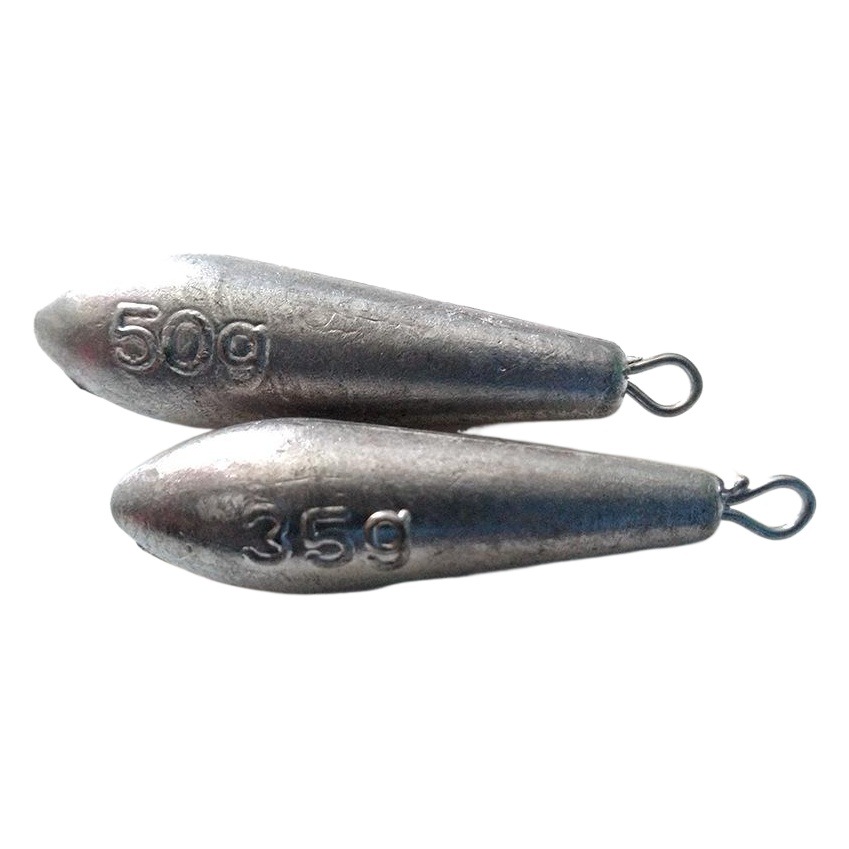 Sea Fishing Rod Lead Sinker, Water Drop-Shaped, Fishing Rod String Hook, Willow Leaf Lead Sinker, with Ring, Full Weight