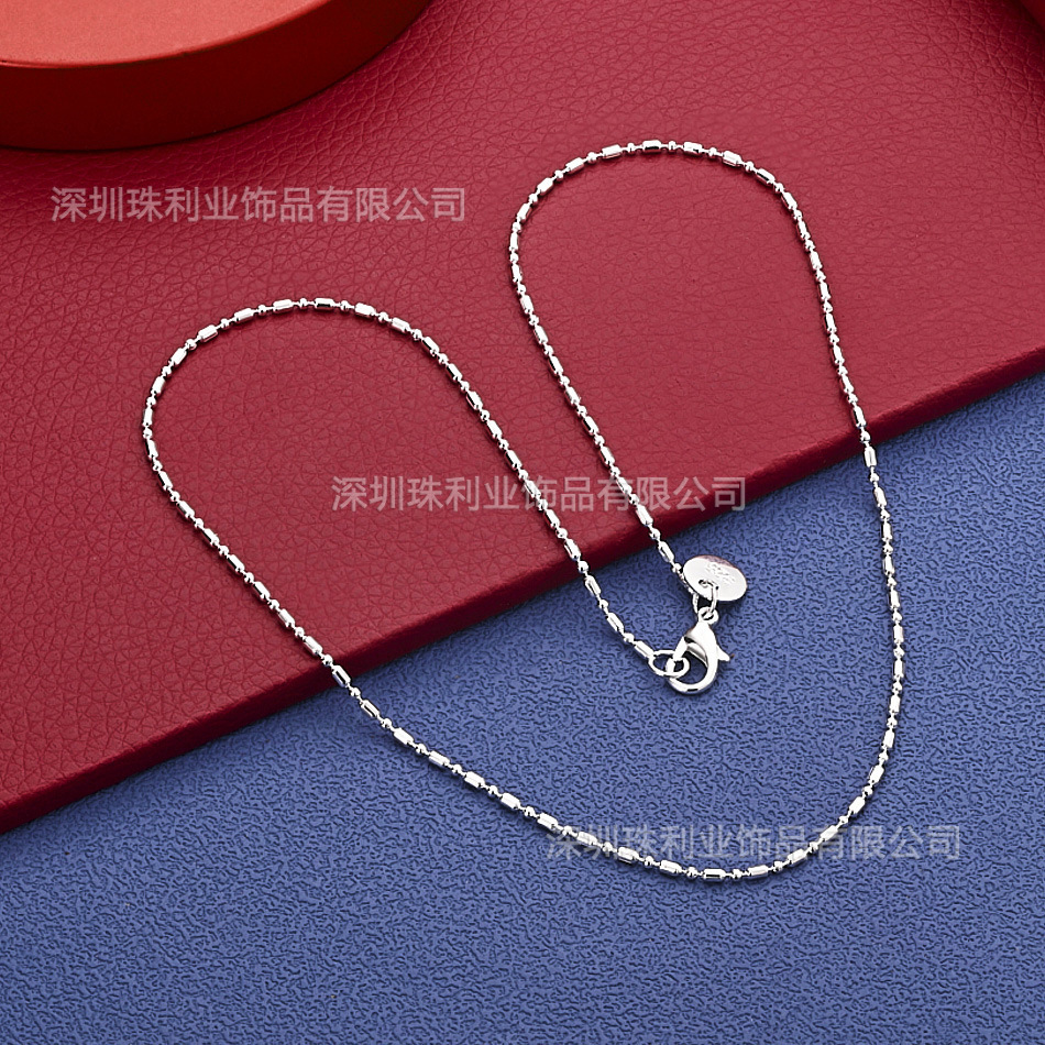 16-30inch Manufacturer Tag Chain Wholesale DIY Jewelry Chain Casual Sweater Chain Silver Necklace Ball Chain Necklace