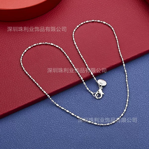 16-30inch Manufacturer Tag Chain Wholesale DIY Jewelry Chain Casual Sweater Chain Silver Necklace Ball Chain Necklace