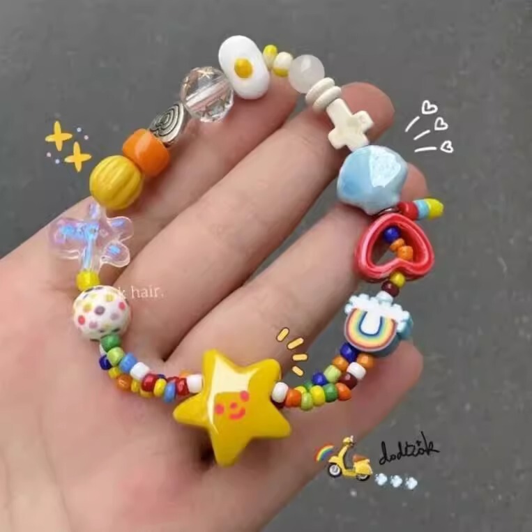 Autumn Rainbow ~ dopamine fresh colorful niche design sweet Rainbow star elastic rope bracelet bracelet Autumn Rainbow ~ dopamine fresh colorful niche design sweet Rainbow star elastic rope bracelet bracelet
