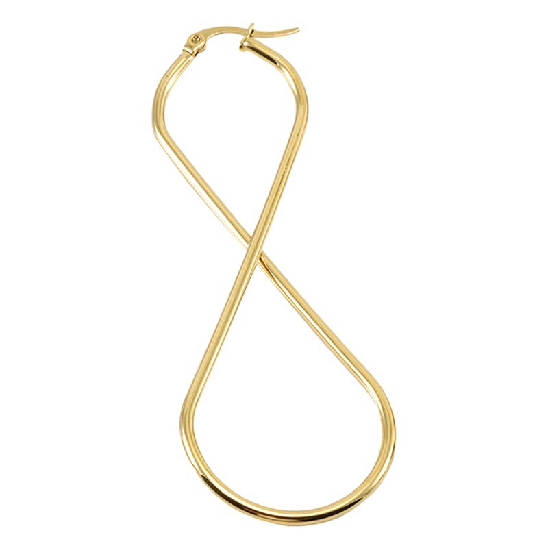 Pendientes europeos y americanos de acero de titanio en forma de 8 japoneses y coreanos línea redonda de las mujeres elegantes novias estilo bar Net joyería roja joyería de las mujeres