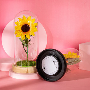 Plastic Cover Simulation Sunflower Ornaments Sunflower Creative Valentine's Day Gift LED Lights Decorations Nightlight