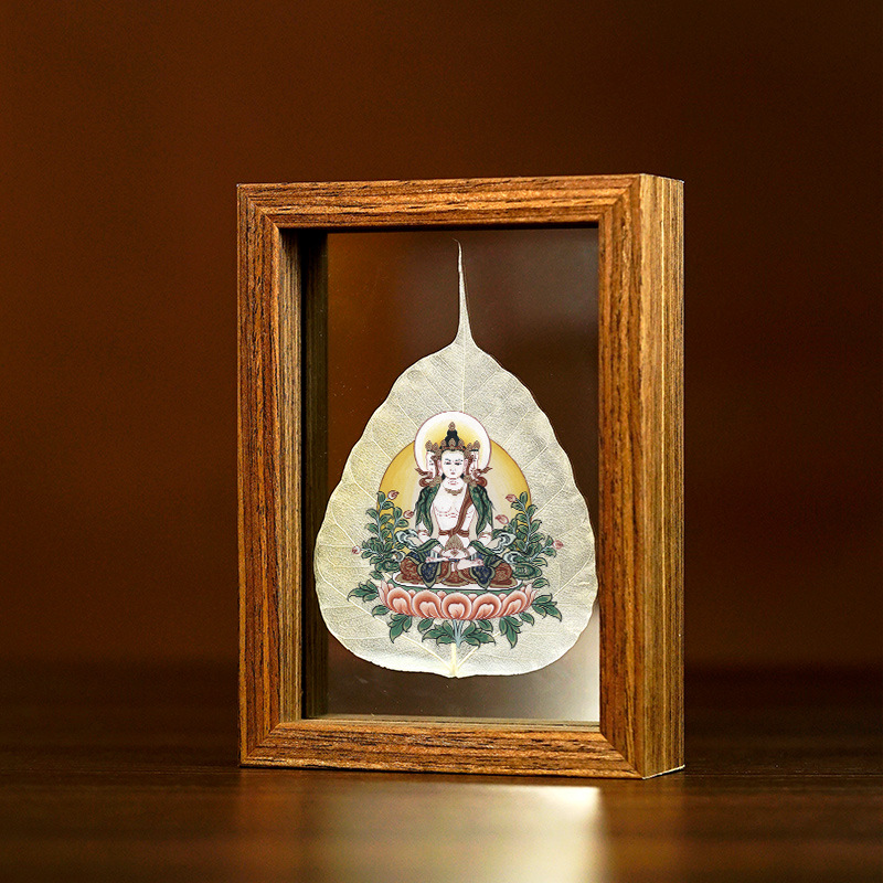La Tabla pintada madera de la decoración de la hoja de Bodhi Zodiaco Dios amarillo del espécimen de la hoja de la riqueza puede ser cuadro fijo alta tabla transparente de la decoración de cristal