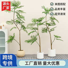 仿真绿植蓝花楹造景装饰仿真植物假树高端轻奢室内客厅装饰品摆件
