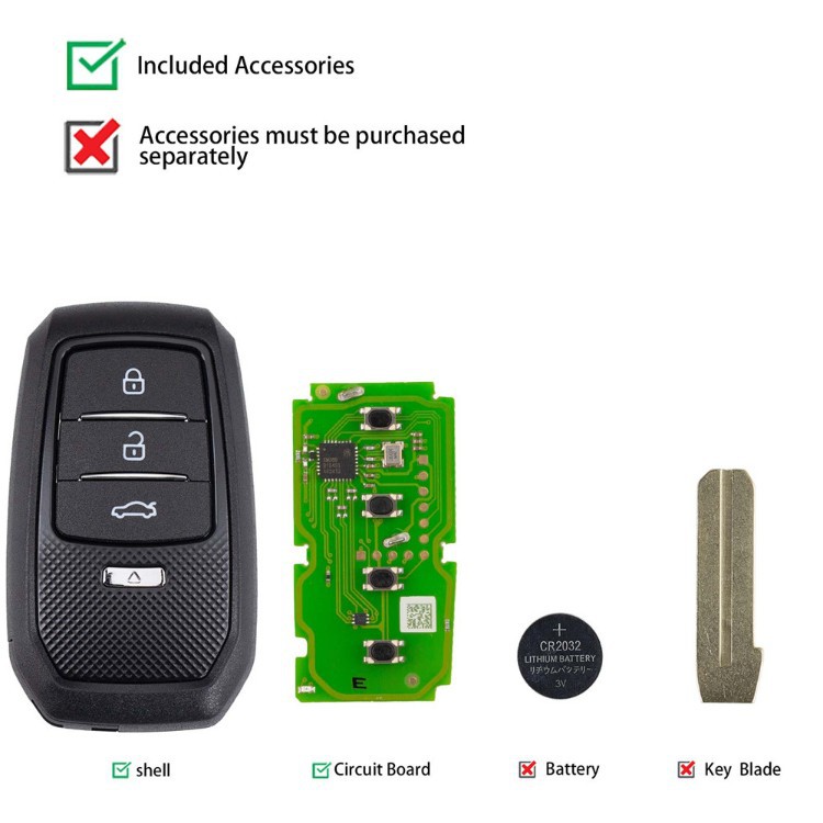Xhorse XSTO01 is suitable for 4-button Toyota remote car keys VVDI2/VVDI KEY overseas version