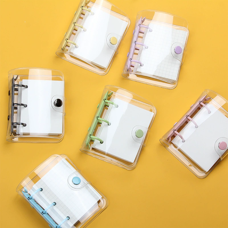 3 отверстия переплет книга мини ПВХ прозрачный корпус портативный переплет катушка ручная книга оптовая продажа