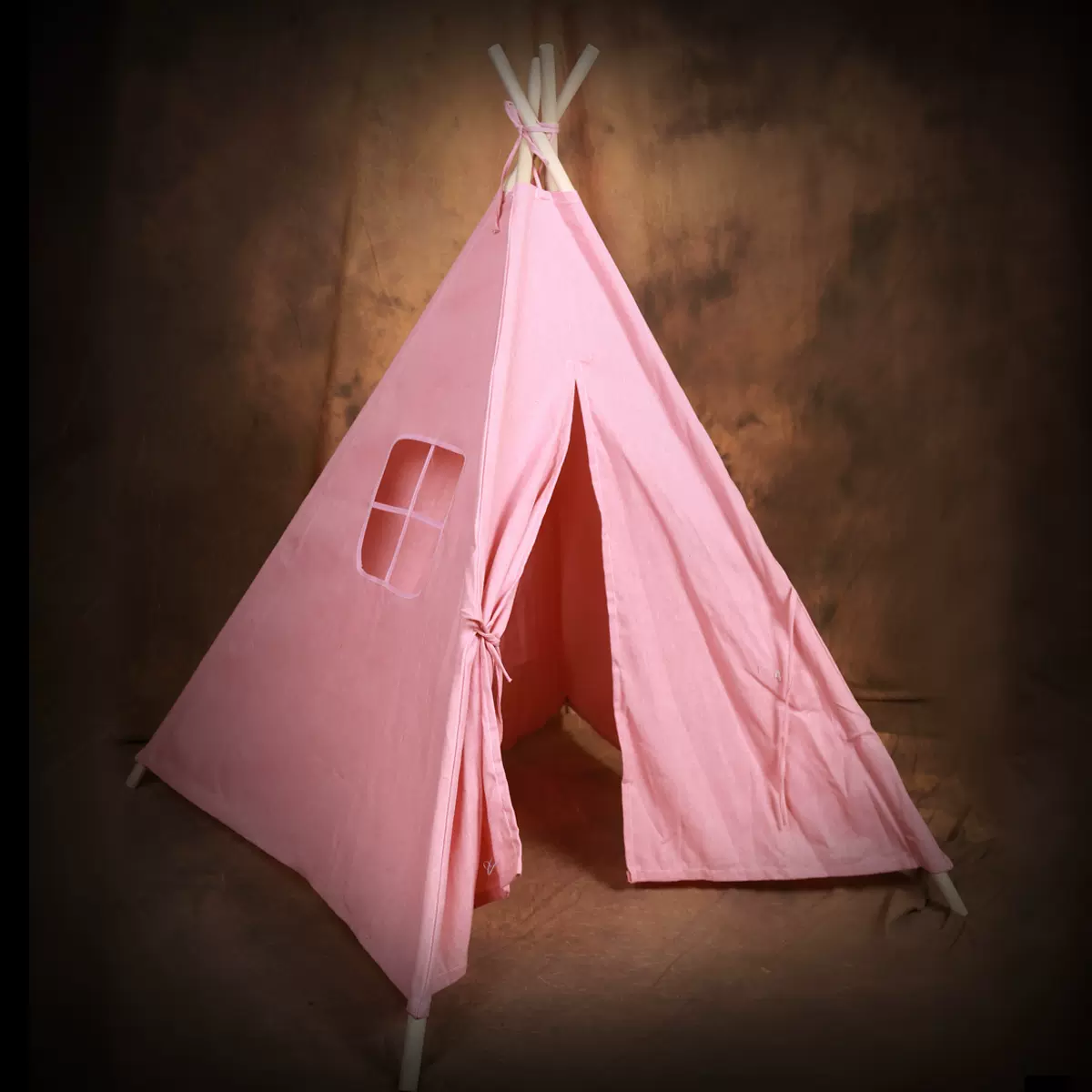 棉麻布印第安儿童帐篷男女孩游戏屋公主帐篷实木帐篷宝宝隐私空间