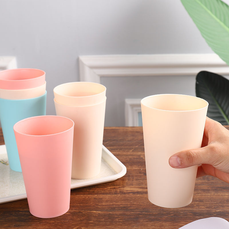 household Shatterproof glass Drinking glass Plastic Water cup Wash and rinse Brushing Cup non-slip colour suit teacup