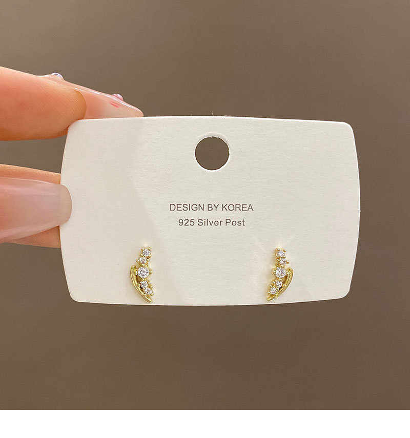 Zircon Inlay Material Long-Lasting Plated Wings Copper Elegant Earrings Ear Studs