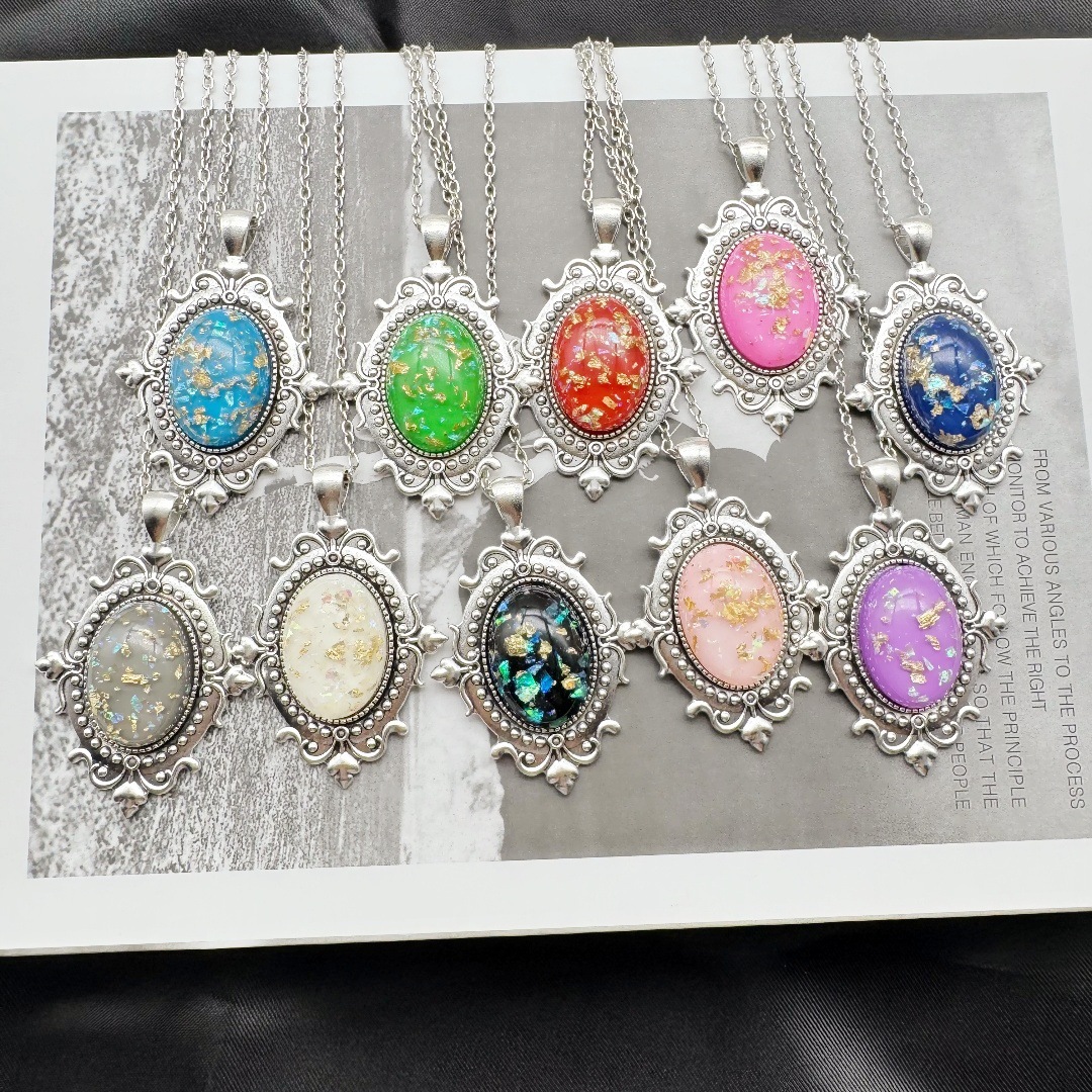 欧美创意金箔哥特式女吊坠项链朋克嘻哈首饰百搭服饰婚礼派对配饰