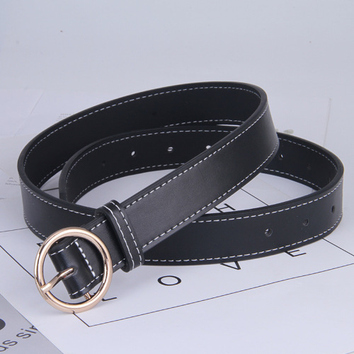 Women's belt black fashionable Korean belt simple and versatile decorative Korean style student jeans belt