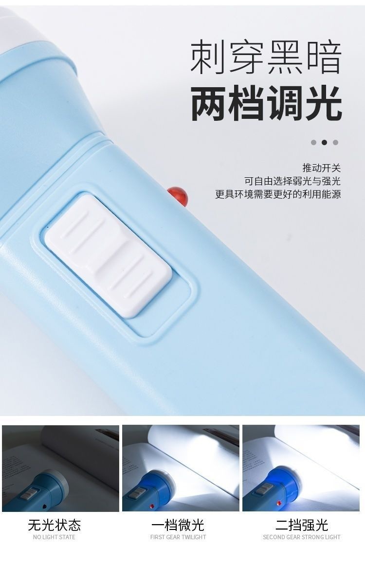 LED flashlight with strong light, rechargeable, multifunctional, mini portable, suitable for outdoor use, elderly, fire protection, hotel emergency light