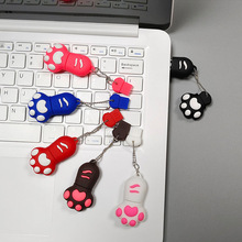 跨境U盘16g女生猫爪pvc卡通u盘32g创意公仔展会礼品u盘大容量定制