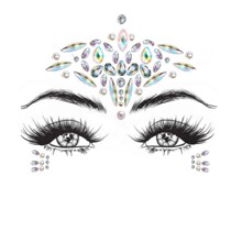 欧美时尚AB彩夜光脸贴DIY树脂环保钻石钻贴额头贴眼贴纹身贴
