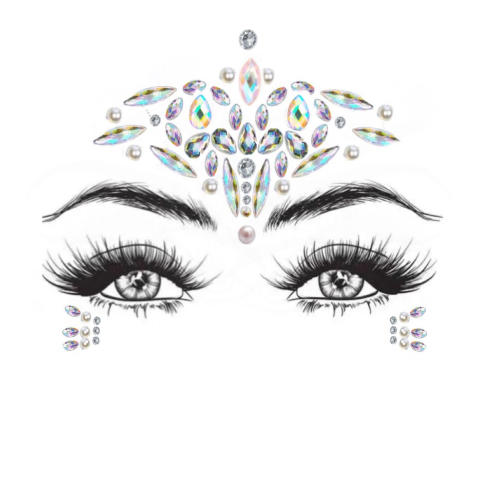 欧美时尚AB彩夜光脸贴DIY树脂环保钻石钻贴额头贴眼贴纹身贴