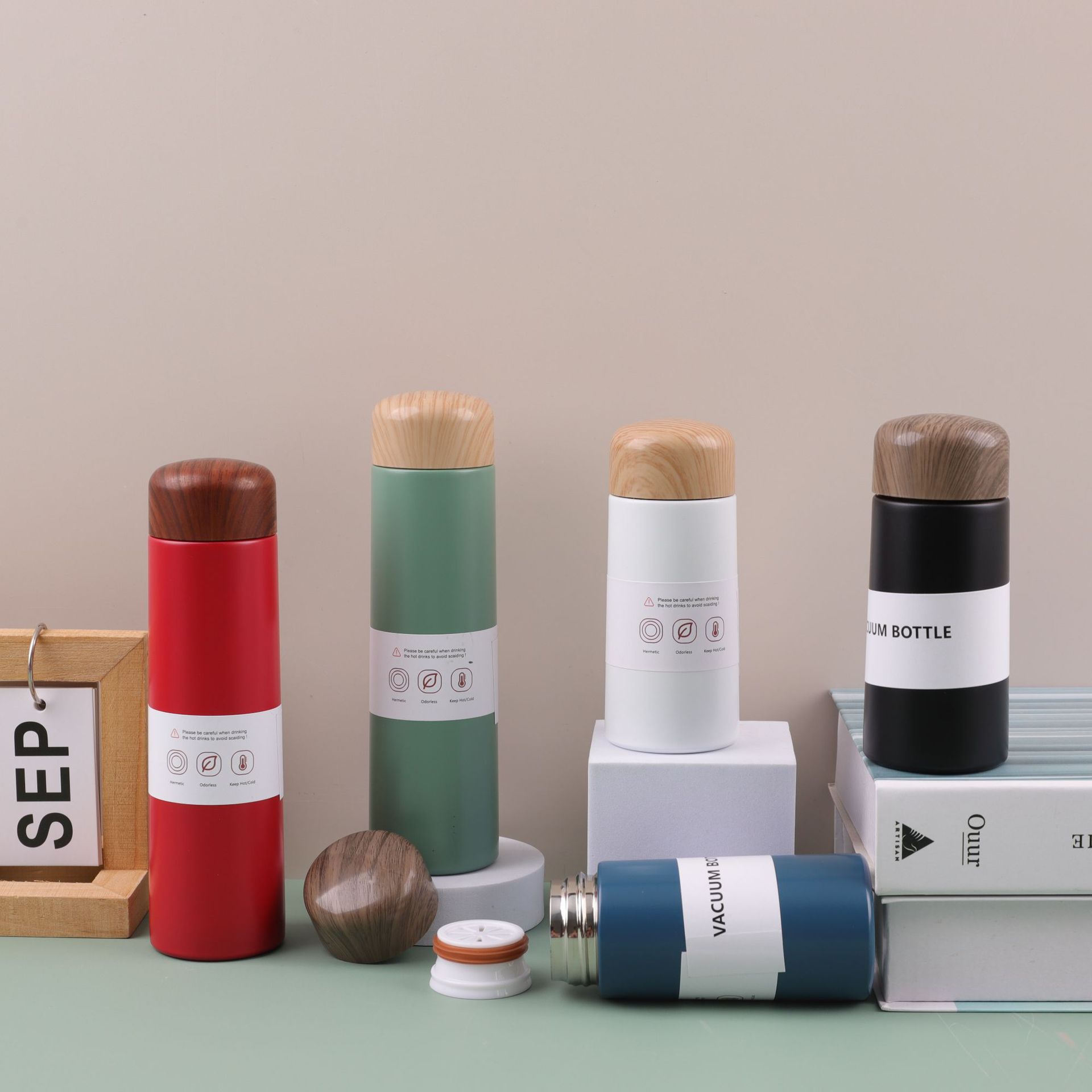 304 acero inoxidable mini taza de madera japonesa simple creativa taza de bolsillo portátil encantadora taza de regalo